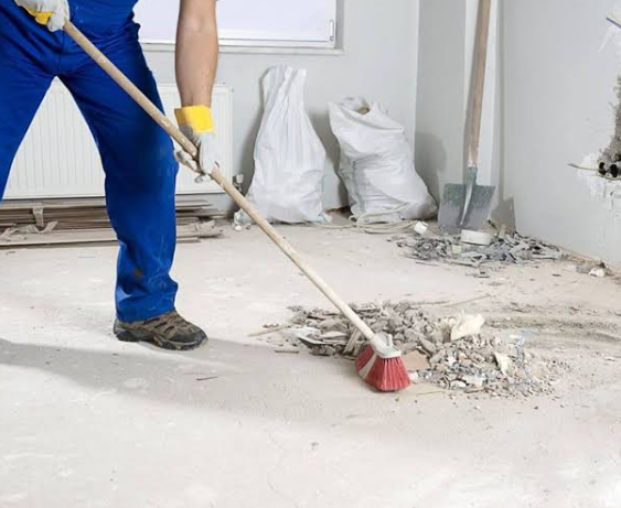 Detail cleaning of construction residue during an after builders clean in a Reading home