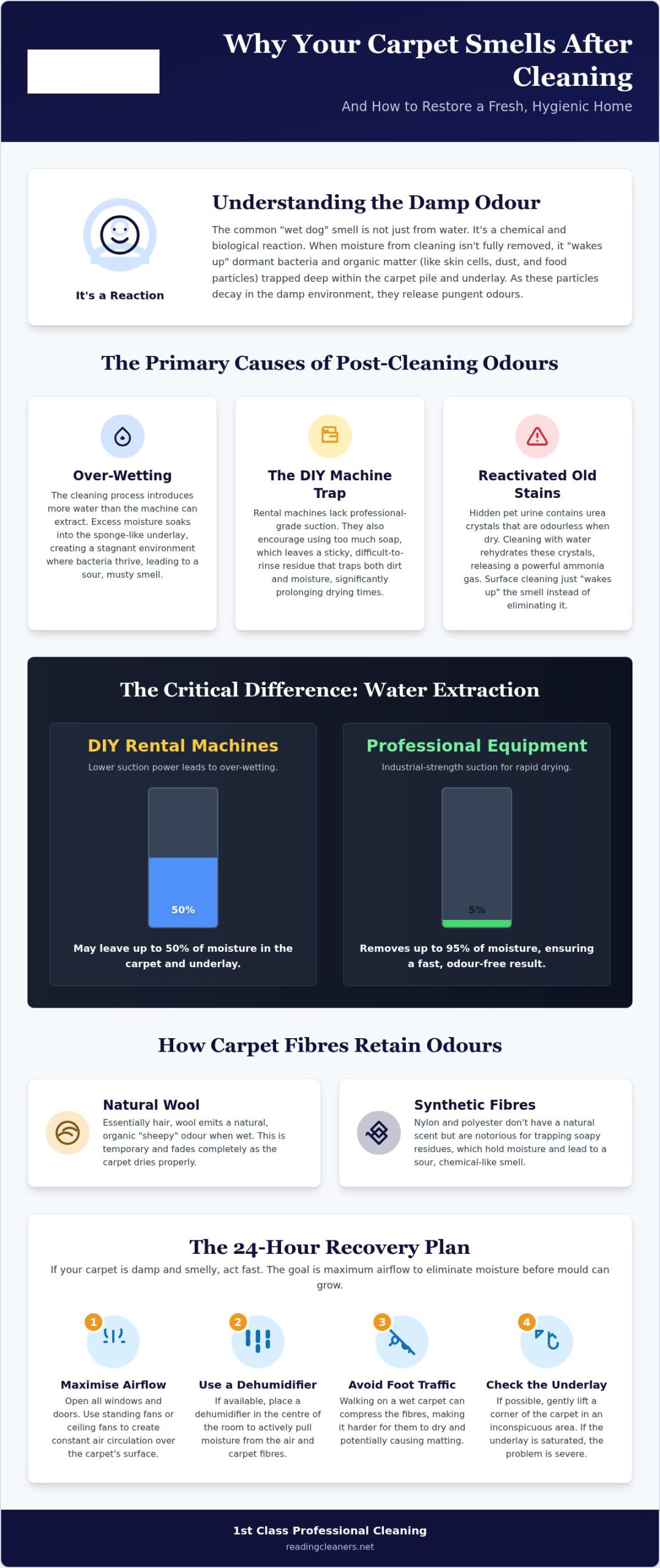 Why Does My Carpet Smell After Cleaning? Causes, Fixes, and Prevention